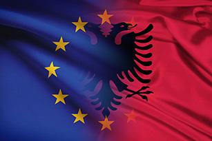 EU - Albania flags EU - Albania flags